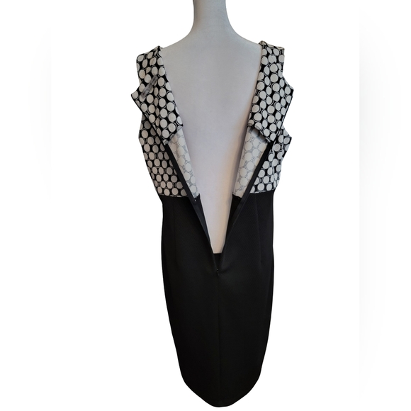 Danny & Nicole Size 16W Black and White Sheath Sleeveless Midi Dress - Picture 5 of 8
